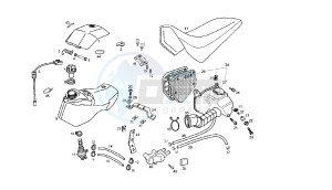 SENDA SM X-TREM - 50 CC 2T EU2 drawing FUEL TANK - SEAT