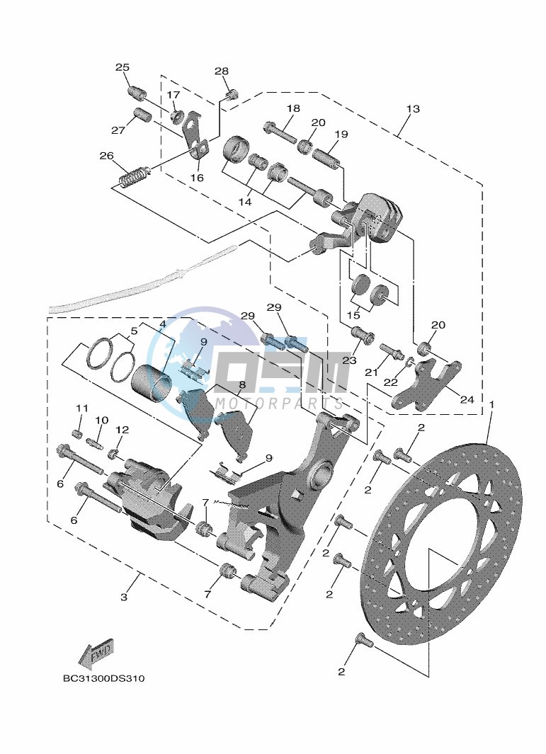 REAR BRAKE CALIPER