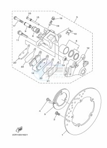 TRACER 900 GT MTT850D (B1J8) drawing REAR BRAKE CALIPER