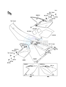 KLX450R KLX450A8F EU drawing Side Covers