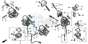 CB600F2 CB600S drawing CARBURETOR (COMPONENT PARTS)