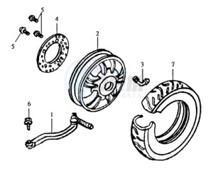 JOYRIDE 200i drawing REAR WHEEL / REAR FORK