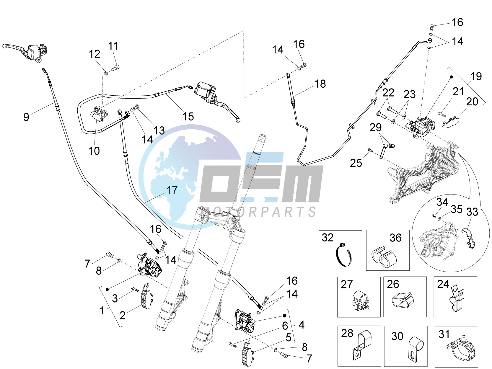 Brakes pipes - Calipers