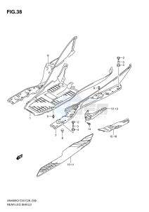 AN400 (E3-E28) Burgman drawing REAR LEG SHIELD