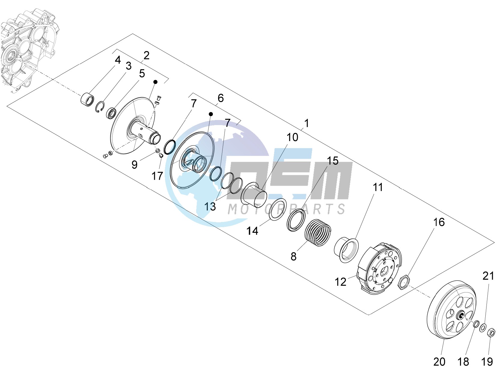 Driven pulley