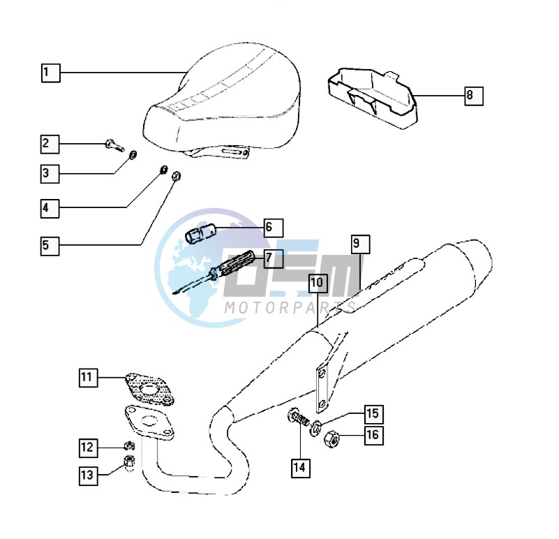 Seat-luggage-exhaust