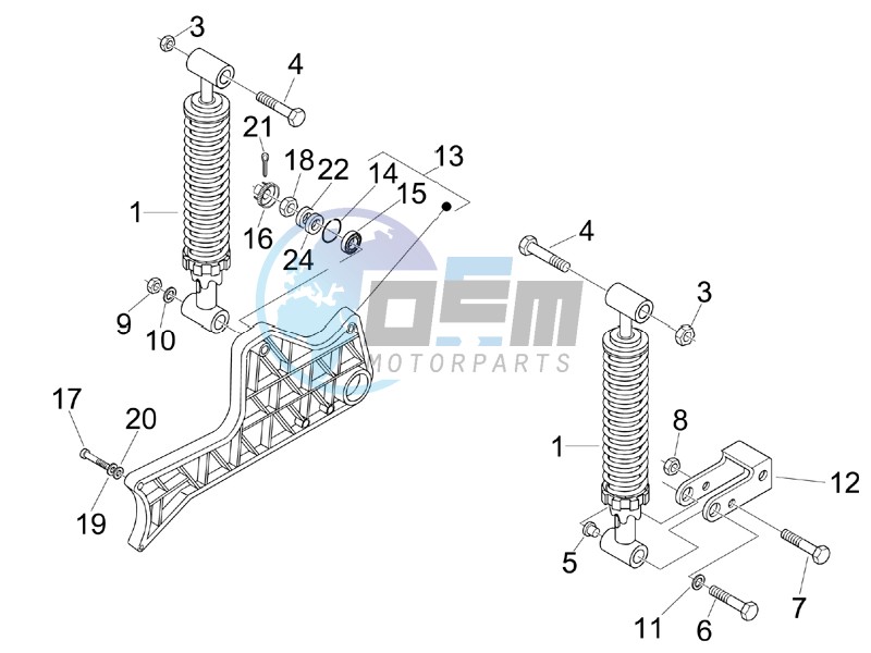 Rear suspension - Shock absorbers