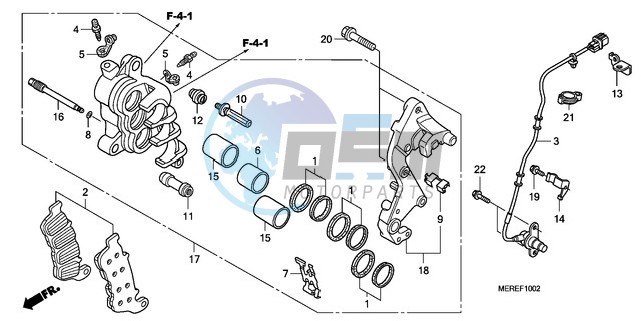 FRONT BRAKE CALIPER (R.) (CBF600SA/NA)