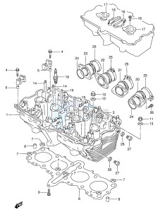 GSX750F (E4) drawing CYLINDER HEAD