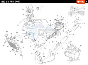 RS3-50-PRO-RED drawing TANK - EXHAUST - RADIATOR