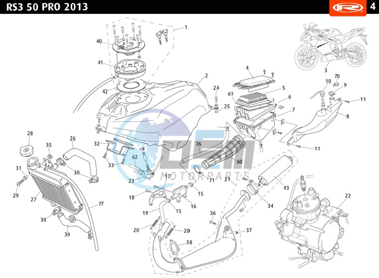 TANK - EXHAUST - RADIATOR