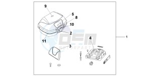 XL650V TRANSALP drawing TOP BOX 45L