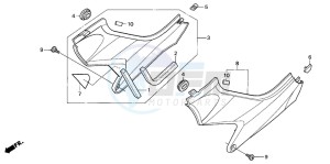 CB600F CB600S drawing SIDE COVER (CB600F3/4/5/6)