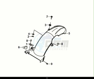 SYMPHONY 50 (XF05W1-IT) (E5) (M1) drawing RR. MUDGUARD