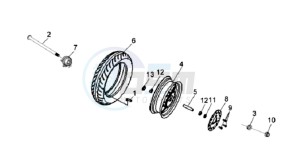 JET 4 125cc drawing FRONT WHEEL