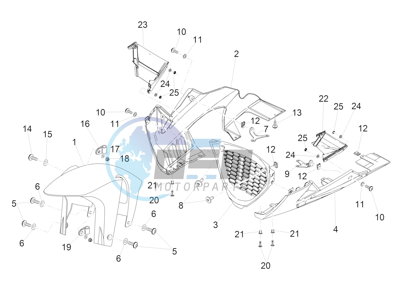 Front mudguard-Pillar