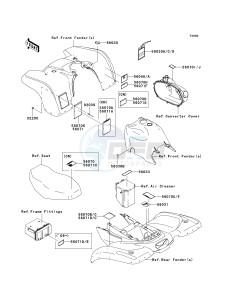 KVF 360 A [PRAIRIE 360 4X4] (A6F-A9F) A9F drawing LABELS