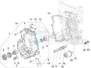 GTS 300 ie USA drawing Flywheel magneto cover - Oil filter