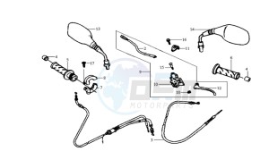 JET BASIX 50 drawing CABLES / BRAKE LEVER