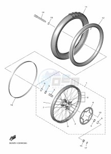 YZ450F (B2WD) drawing FRONT WHEEL