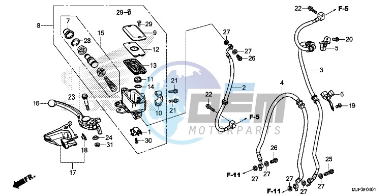 FR. BRAKE MASTER CYLINDER (CRF1000A/CRF1000D)