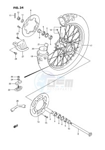 RM125 (E2) drawing REAR WHEEL