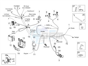 SCARABEO 50 2T CARBURATORE E4 CLASSIC (EMEA) drawing Front electrical system