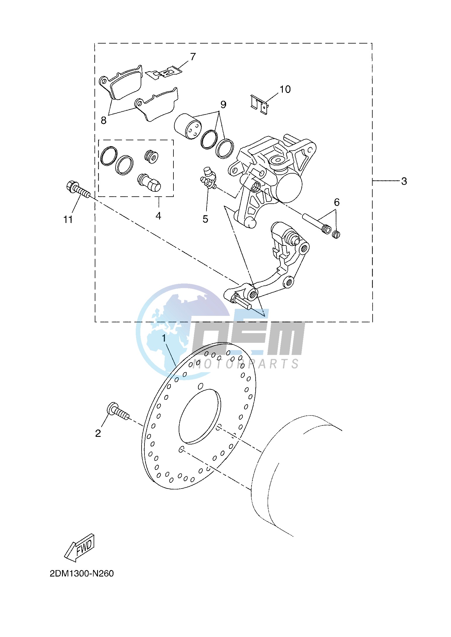 REAR BRAKE CALIPER