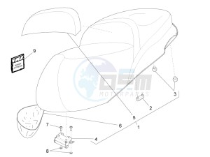 Beverly 300 RST 4T 4V ie E3 drawing Saddle - seats