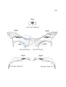 KVF 750 E [BRUTE FORCE 750 4X4I NRA OUTDOORS] (E8F-E9FA) E9F drawing DECALS-- C.H.GREEN- --- E8F_E9F- -