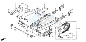 CBR600F3 drawing SWINGARM