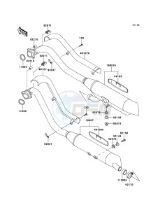 VN800 CLASSIC VN800-B10P GB XX (EU ME A(FRICA) drawing Muffler(s)