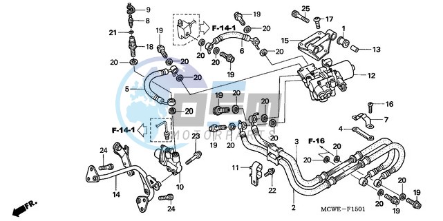 REAR BRAKE HOSE (VFR800A)