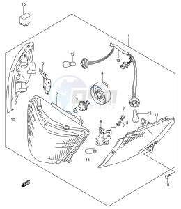 AN400 (E2) Burgman drawing FRONT COMBINATION LAMP (MODEL X Y)