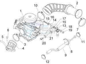 Fly 50 4t 4v (USA) drawing Carburettor assembly - Union pipe