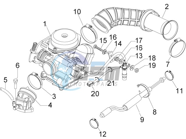 Carburettor assembly - Union pipe