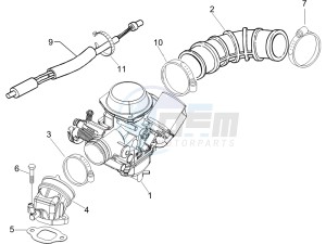 Liberty 200 4t Sport e3 drawing Carburettor assembly - Union pipe