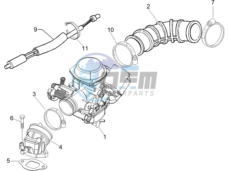 Carburettor assembly - Union pipe