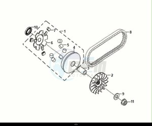 SYMPHONY CARGO 125 (AY12WA-EU) (E5) (M1) drawing MOVABLE DRIVE FACE ASSY