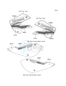 KLX110 KLX110A7F EU drawing Decals(Green)