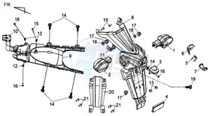 WOLF CARBURATED 125 drawing REAR FENDER - REAR SUSPENSION