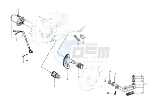 Runner POGGIALI 50 drawing Starting Motor - Starting lever