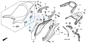 CB600FA3A Europe Direct - (ED / ABS ST 25K) drawing SEAT/REAR COWL