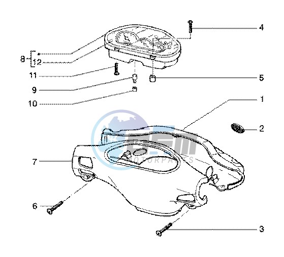 Speedometers Kms. - handlebar cover