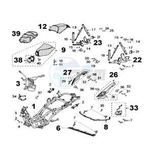 SAT125 E drawing FRAME AND SADDLE