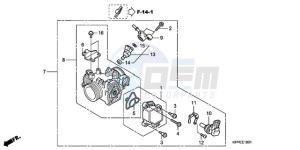 CBR125RWA France - (F / CMF WH) drawing THROTTLE BODY