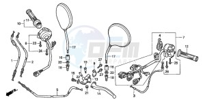 CB600F HORNET drawing HANDLE LEVER/SWITCH/ CABLE (CB600F2)