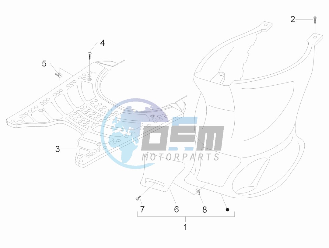 Central cover - Footrests