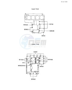 ZX 1000 B [NINJA ZX-10] (B1-B2) [NINJA ZX-10] drawing CRANKCASE BOLT PATTERN