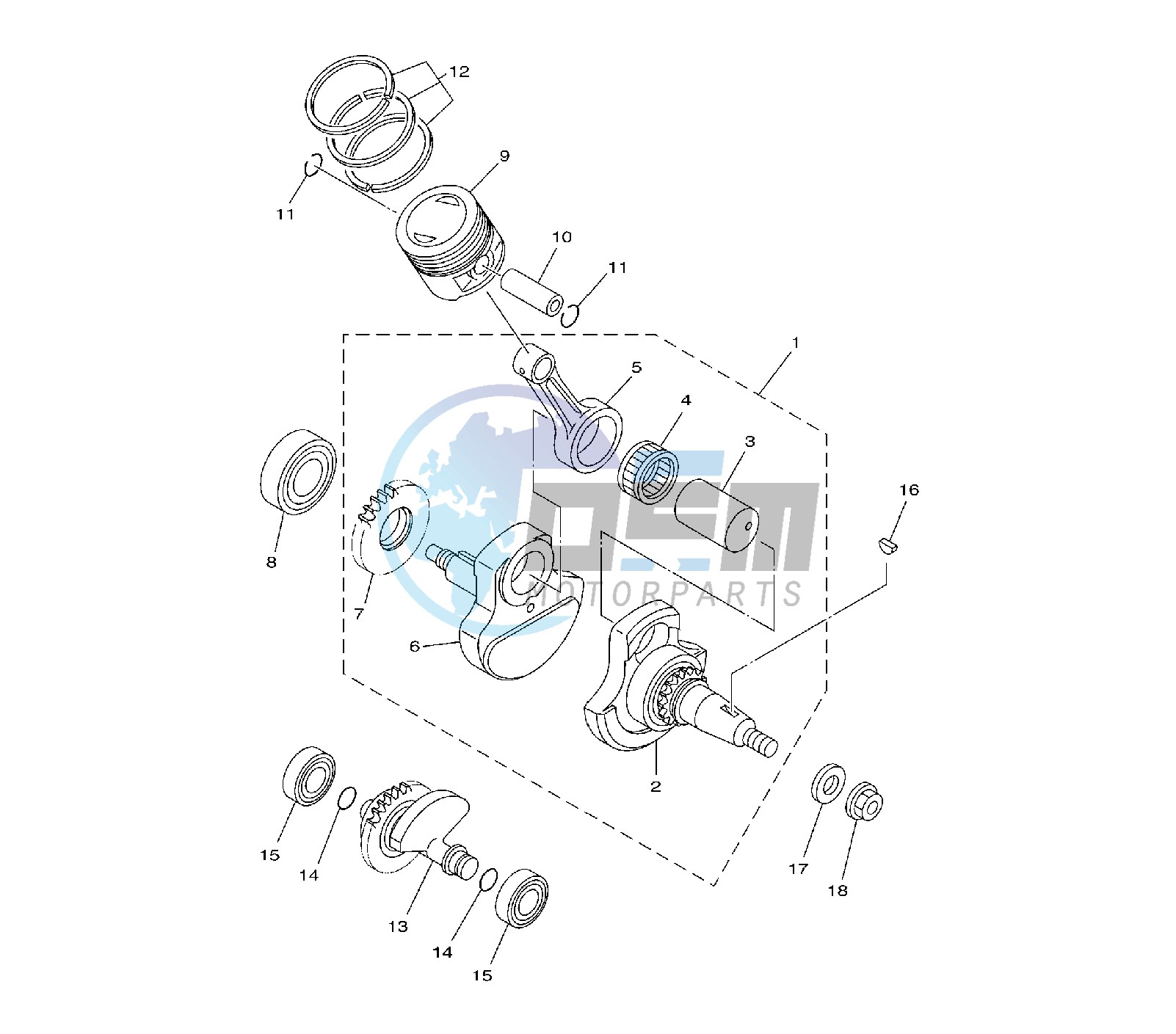 CRANKSHAFT AND PISTON